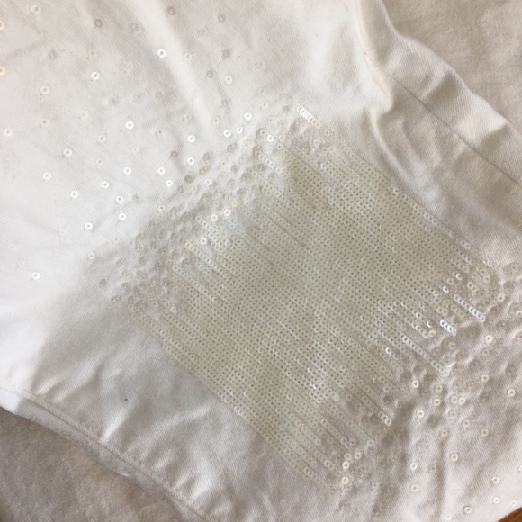 V Cristina White Sequin Embellished Jeans, 12 - Picture 6 of 8